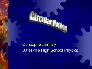 Concept Summary Batesville High School Physics