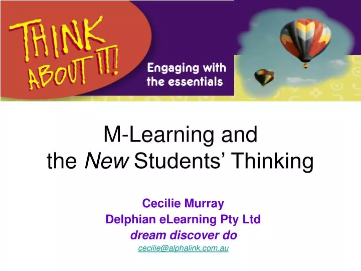 m learning and the new students thinking