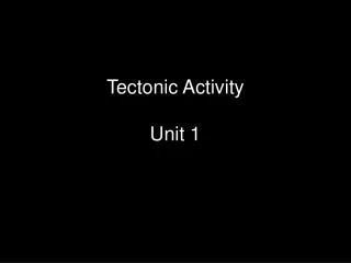 Tectonic Activity Unit 1