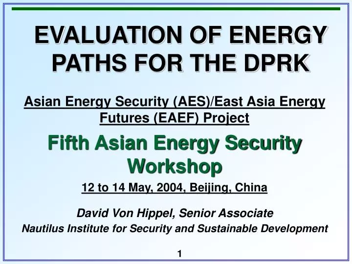 evaluation of energy paths for the dprk