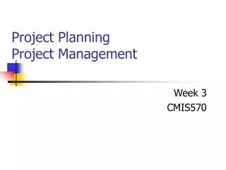 Project Planning Project Management