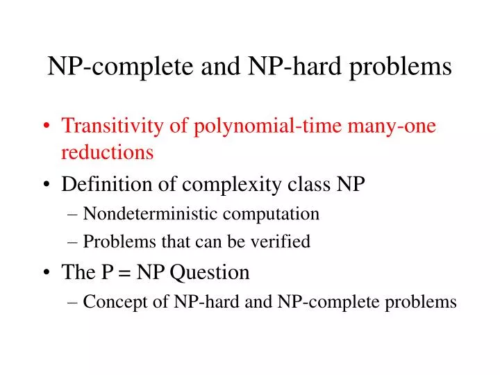 np complete and np hard problems