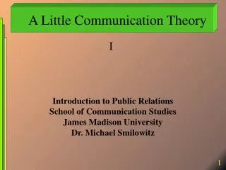 A Little Communication Theory