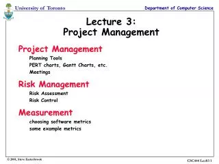 Lecture 3: Project Management