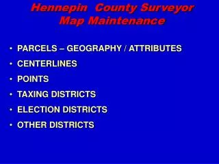 Hennepin County Surveyor Map Maintenance