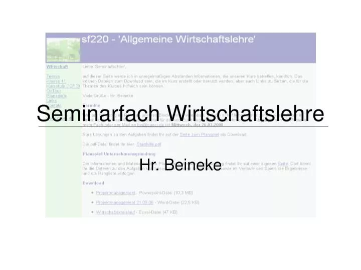 seminarfach wirtschaftslehre