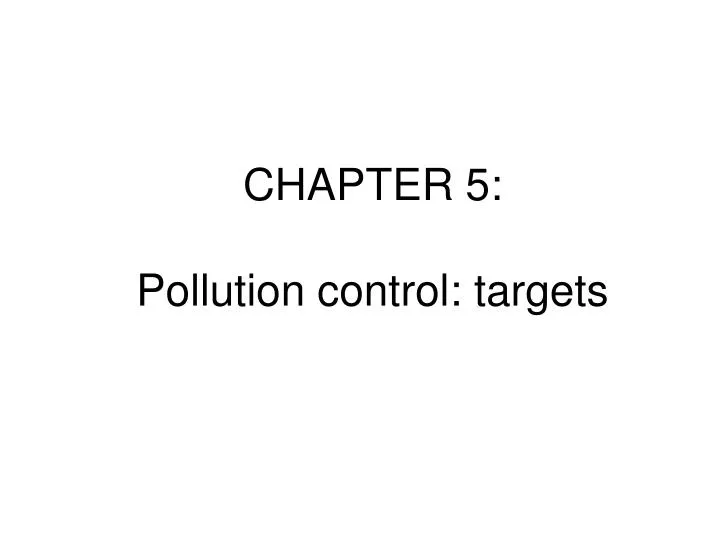 chapter 5 pollution control targets
