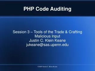 PHP Code Auditing