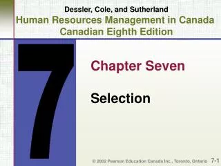 Dessler, Cole, and Sutherland Human Resources Management in Canada Canadian Eighth Edition