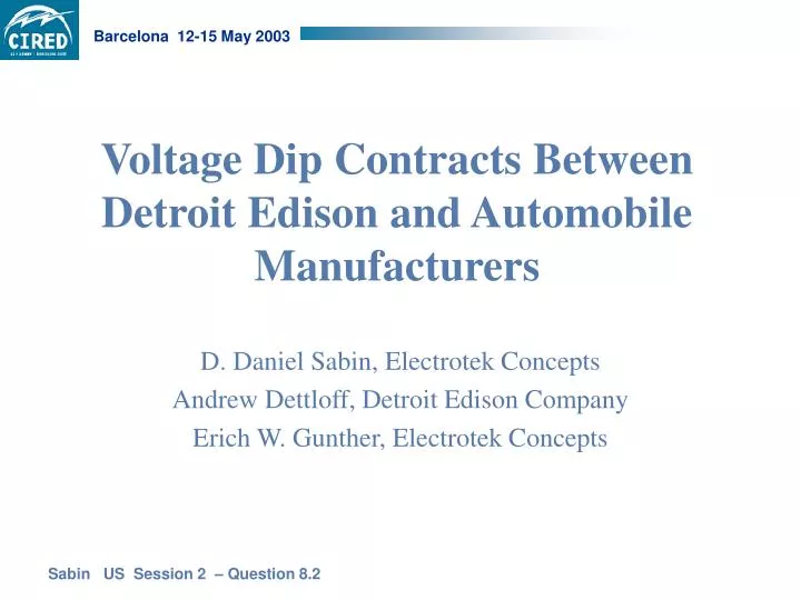 voltage dip contracts between detroit edison and automobile manufacturers
