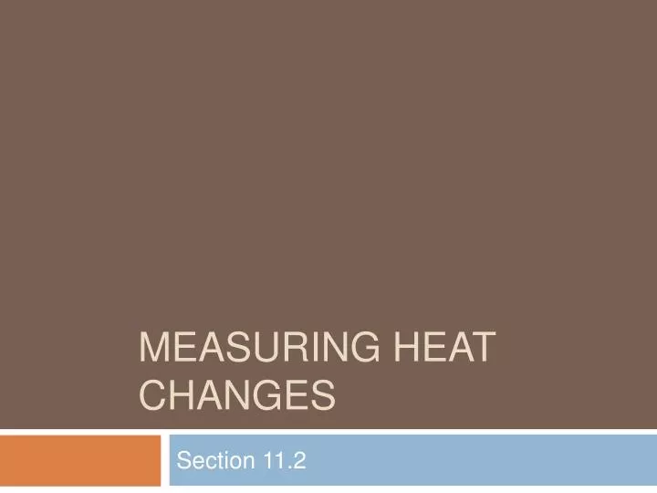 measuring heat changes
