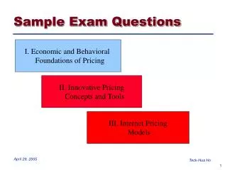 I. Economic and Behavioral Foundations of Pricing