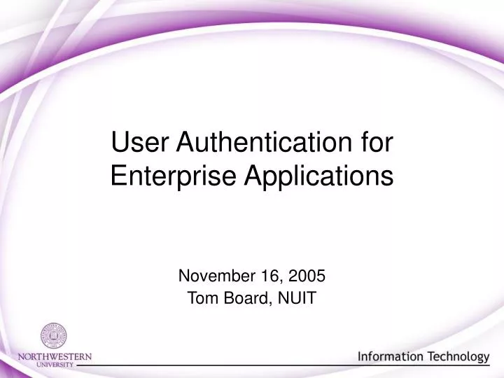 user authentication for enterprise applications