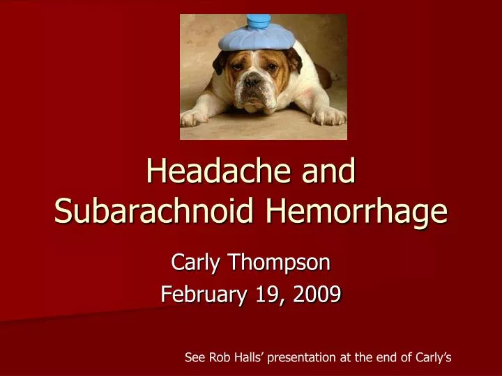 headache and subarachnoid hemorrhage