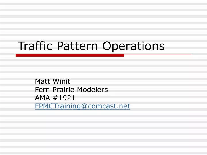 traffic pattern operations