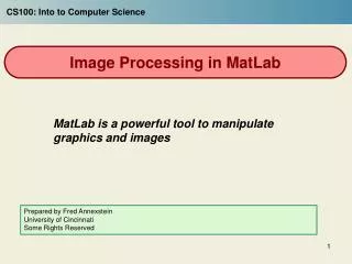 Image Processing in MatLab