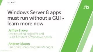Windows Server 8 apps must run without a GUI - learn more now
