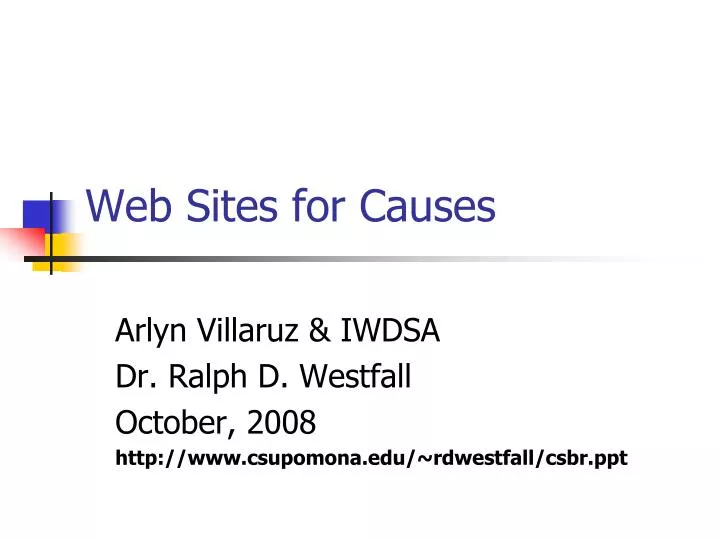 web sites for causes
