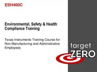 Environmental, Safety &amp; Health Compliance Training