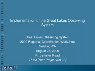 Implementation of the Great Lakes Observing System