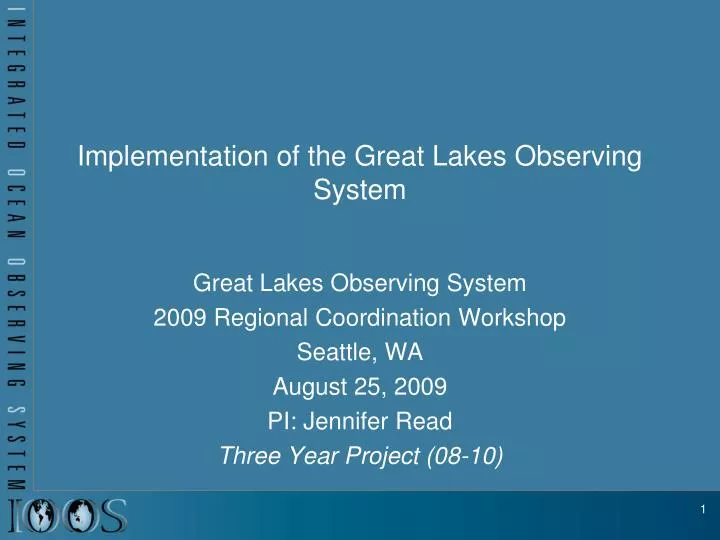 implementation of the great lakes observing system