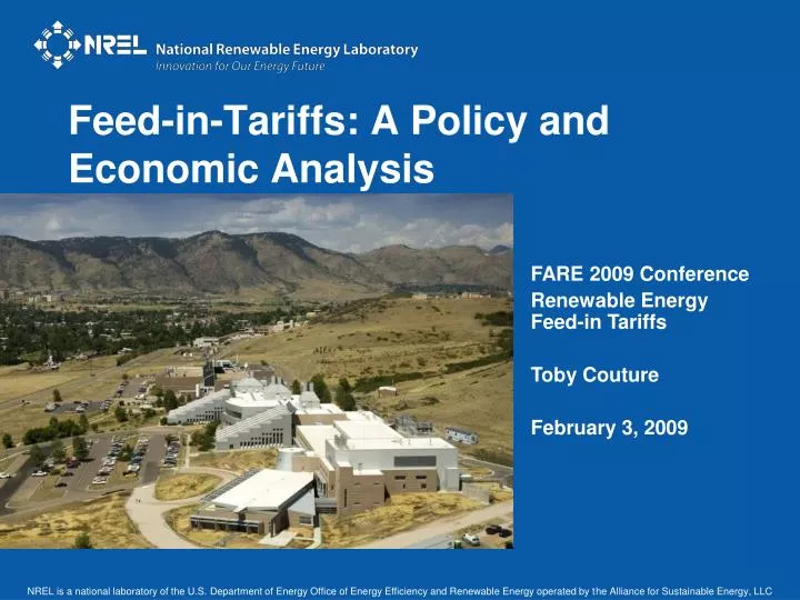 feed in tariffs a policy and economic analysis