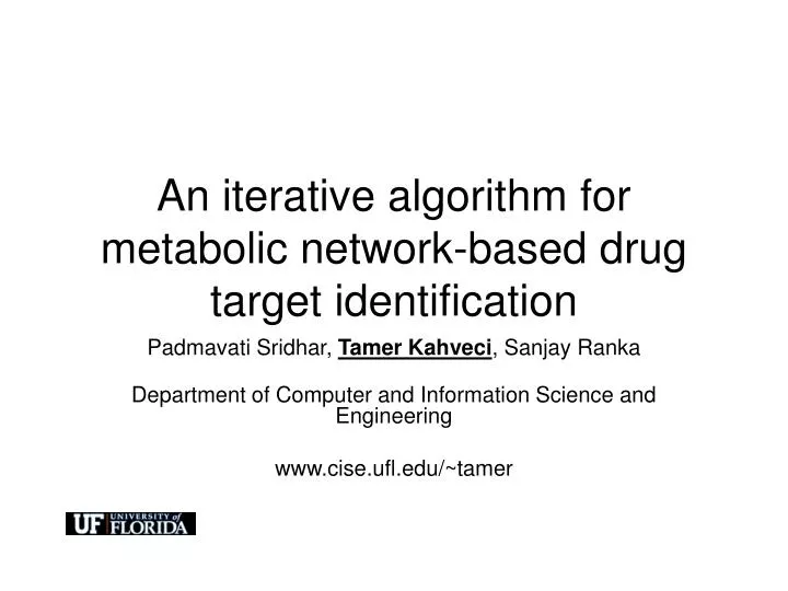 an iterative algorithm for metabolic network based drug target identification