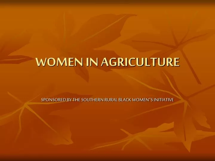 women in agriculture