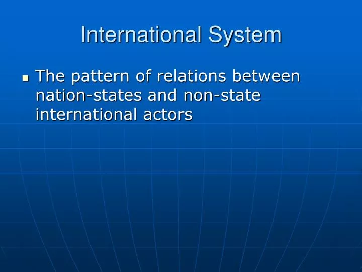 international system