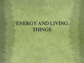 ENERGY AND LIVING THINGS