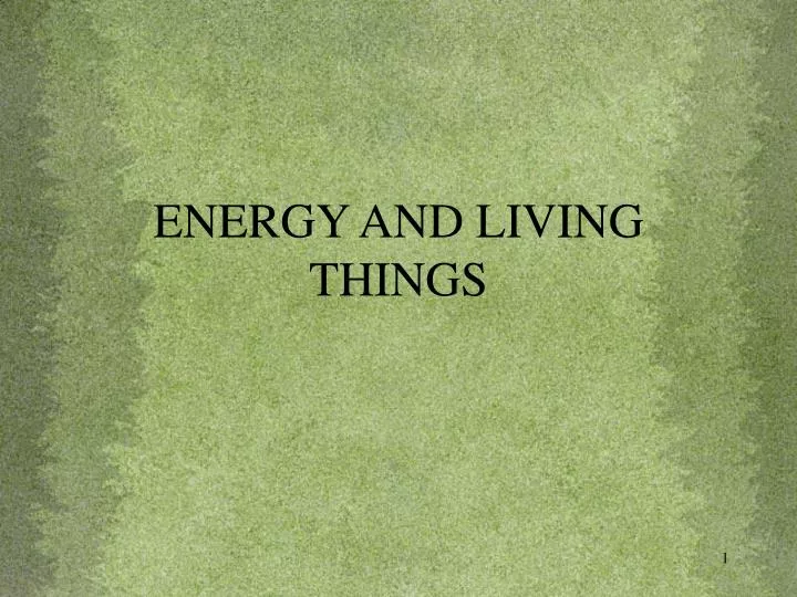 energy and living things