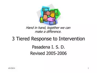 3 Tiered Response to Intervention