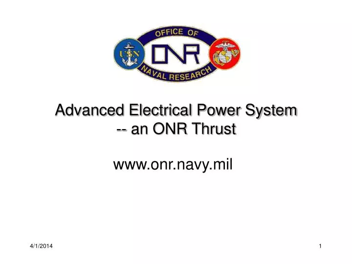 advanced electrical power system an onr thrust