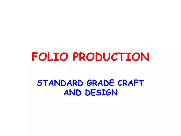 folio production