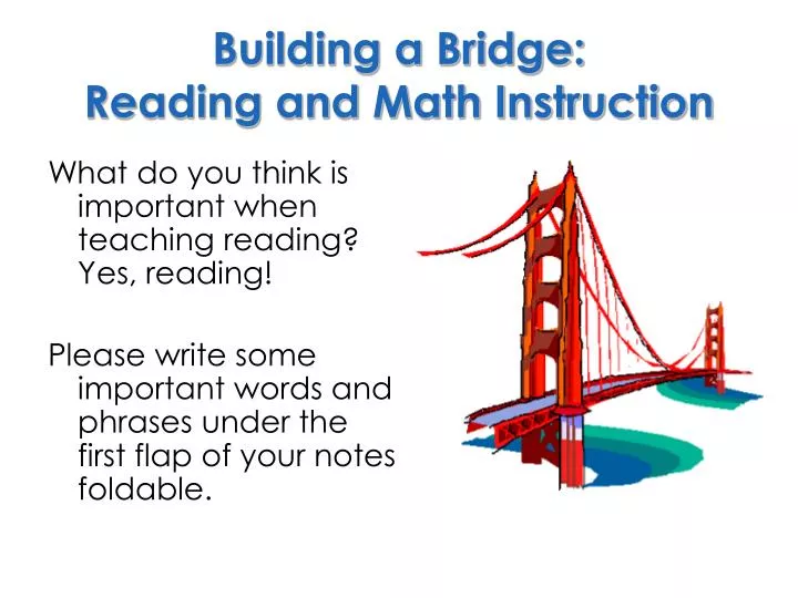 building a bridge reading and math instruction