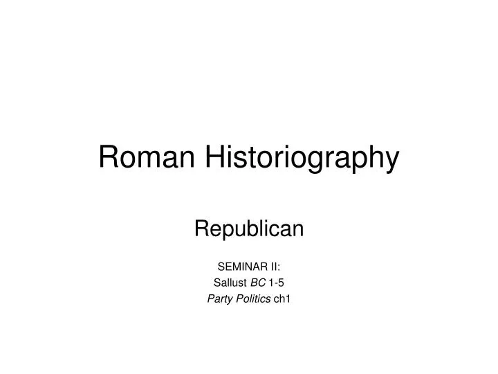 roman historiography