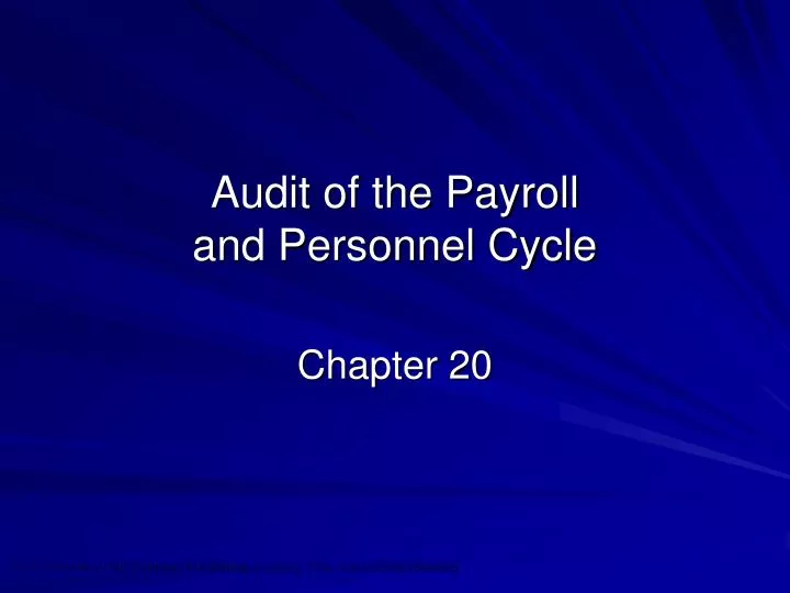 audit of the payroll and personnel cycle