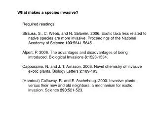 What makes a species invasive?