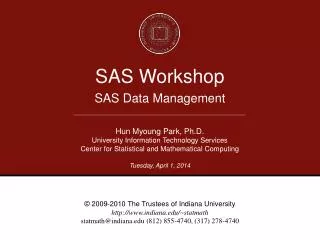 SAS Workshop