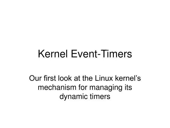 kernel event timers