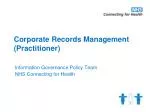 Corporate Records Management (Practitioner)