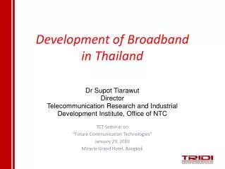 Development of Broadband in Thailand