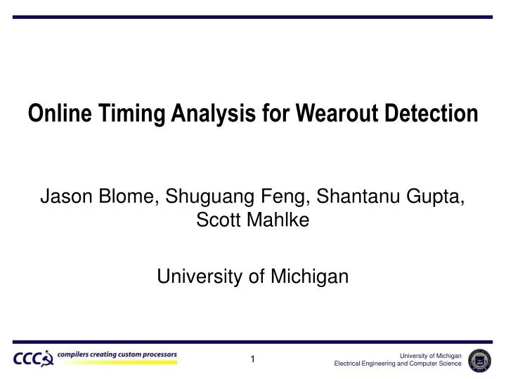 online timing analysis for wearout detection