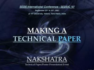 MAKING A TECHNICAL PAPER