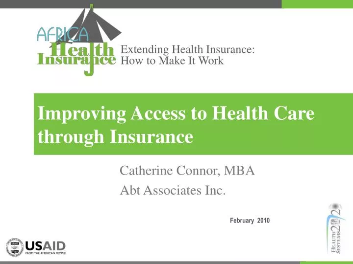 improving access to health care through insurance