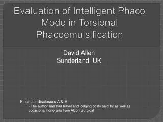 Evaluation of Intelligent Phaco Mode in Torsional Phacoemulsification