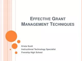 Effective Grant Management Techniques