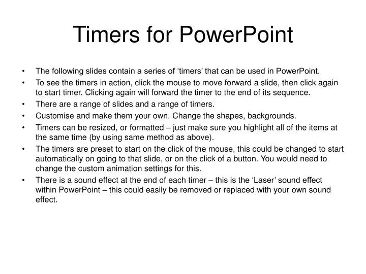 timers for powerpoint