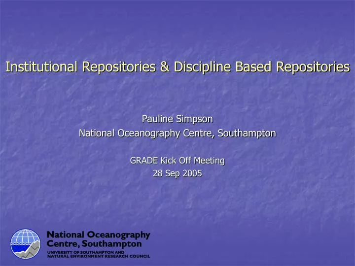 institutional repositories discipline based repositories