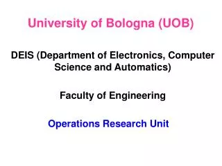 University of Bologna (UOB)
